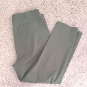 Wonderly Womens Pants 16 High Rise Elastic Back Flat Front Army Green-447